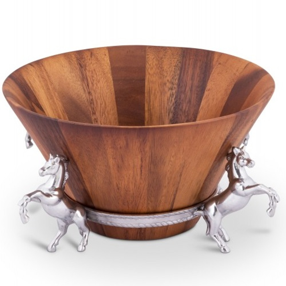 Horse Wood Salad Bowl | Arthur Court Designs | 218E11