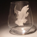 Alligator Stemless Wine Glass Set of Four | 23 oz | Evergreen Crystal | EC002-623