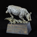 African White Rhino Bronze Sculpture | Defiance | Frank Cole Art | FCSDef