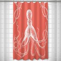 Octopus Shower Curtain | Island Girl Home | Coral | SC161
