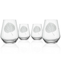 Aspen Leaf Stemless Wine Glass Set of 4 | Rolf Glass | 702339