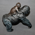 Mother Gorilla and Baby Bronze Sculpture | Barry Stein | BBSGORMAMABABY-3