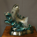 Salmon Bronze Sculpture "Coho Rising" | Barry Stein | BBSCOHORISING-5