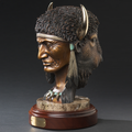 Native American and Buffalo Bronze Sculpture "Faces of Power" | Barry Stein | BBSFACESOFPOWER-3