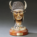 Native American and Buffalo Bronze Sculpture "Faces of Power" | Barry Stein | BBSFACESOFPOWER-4