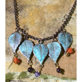 Patina Brass Leaf Pendant Chain Necklace | Elaine Coyne Jewelry | NAP713N