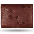 Deer Tracks Brown Leather Men's Trifold Wallet