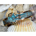 Lobster Verdigris Patina Solid Brass Cuff Bracelet | Elaine Coyne Jewelry | Nature Jewelry | ECGOCP67BC