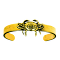 Crab Antiqued Gold Solid Brass Cuff Bracelet | Elaine Coyne Jewelry | Nature Jewelry | ECGOCG76BC