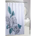 Flower Fabric Shower Curtain | Blue Sketch Floral Shower Curtain | Moda at Home
