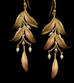 Leaf Tapestry Statement Wire Earrings | Nature Jewelry | Michael Michaud | 3545BZ