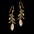 Victorian Vine Leaf Wire Earrings | Nature Jewelry | Michael Michaud | 3555BZ