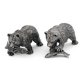 Fishing Bear Pewter Salt Pepper Shakers | Vagabond House | V972