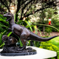 Dinosaur and Baby Bronze Statue with Marble Base | Metropolitan Galleries | SRB049009
