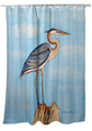 Blue Heron Shower Curtain "Blue Heron on Stump" | BDSH627