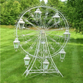 Iron Ferris Wheel "Atlantic" with Hanging Lanterns Garden Statue | Zaer International | ZR170810-WH