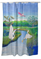 Shorebirds Shower Curtain "Marsh Wings" | BDSH1105