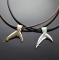 Black Tip Shark Tail Sterling Silver Pendant Necklace | Anisa Stewart | F1022