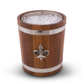 Fleur de Lis Teak Wood Ice Bucket | Vagabond House | E238FL