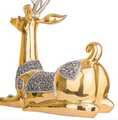 Thai Great Sambar Deer 24k Gold and Silver Plated Sculpture | 5038 | D'Argenta