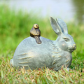 Rabbit and Little Friend Garden Sculpture | SPI Home | 33788