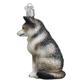 Sitting Wolf Glass Ornament | OWC12545