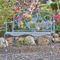 Heron and Cattails Iron Garden Bench | Zaer International | ZLIZR200451