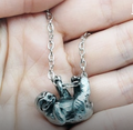 Silver Plate Sloth Necklace | TSPSTH-PTR