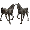 Pair of Bronze Trotting Horse Sculptures | MGISRB703232
