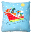 Dogs in a Sleigh Indoor/Outdoor Pillow | MCBC507LCS