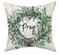 Grateful/Pray Wreath Indoor/Outdoor Pillow