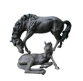 Horse and Newborn Colt Bronze Statue