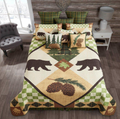 Four Point Lodge Bear and Tree Primitive Quilt Set