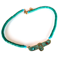 Men's Verdigris Patina Solid Brass Egyptian Motif Winged Scarab Necklace | Elaine Coyne Jewelry |  ECMEGP2403N