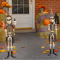 Set of 2 Hand Painted 3 Foot Tall Indoor/Outdoor Halloween Soldiers Holding Staffs