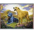  Irish Wolfhounds on Hillside Cotton Throw Blanket | PC2010-T