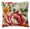 Flower Needlepoint Down Throw Pillow "Tate" | MICNCU-349