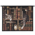 Cat Cotton Woven Tapestry Wall Art Hanging "Frederick The Literate" | PC801-WH