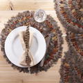 Set of 2 Handmade Pheasant Feather Round Decorative Mats | TC3916