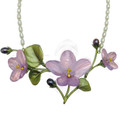 African Violet Necklace Pendant on Pearl | Michael Michaud Jewelry | SS8926BZPK -2