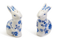  Blue and White Porcelain Bunny Salt and Pepper Shaker Set | TC81846