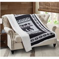 Moon Bear Quilted Sherpa Throw Blanket | DUKDQST10023