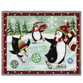 Christmas Penguins Tapestry Throw Blanket | pc5520-T
