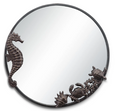 Cast Iron Seahorse and Sea Life Round Mirror | 51172