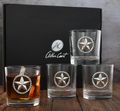 Set of 4 Handmade Western Star Highball Glasses in Decorative Gift Box (ACD401W25)