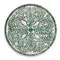  Large Jaipur Palace Green/White Inlaid Decorative Round Serving Tray | TCHHB010