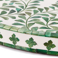  Large Jaipur Palace Green/White Inlaid Decorative Round Serving Tray | TCHHB010