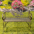 Wolf and Moon Silhouette Iron Bench | ZLIZR220866-BZ