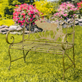 Moose and Evergreen Iron Bench "Highlands" | ZLIZR220861-GR