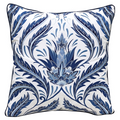 Hand Embroidered Indigo Thistle Indoor/Outdoor Pillow | GIIR775030042